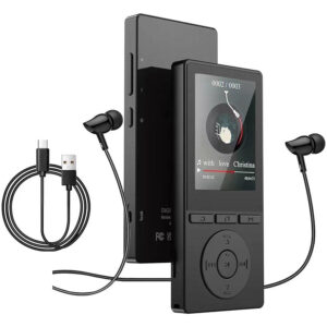 portable hi fi mp3 player with full touch screen | bluetooth 5.0 lossless music player | built in speaker, fm radio & voice recorder | support up to 128gb tf card