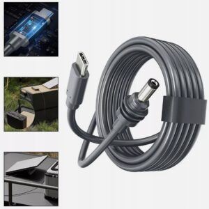 5m usb c to dc power cable for starlink mini | 100w 5a fast charge | 20awg high speed power cord for starlink mini portable setup