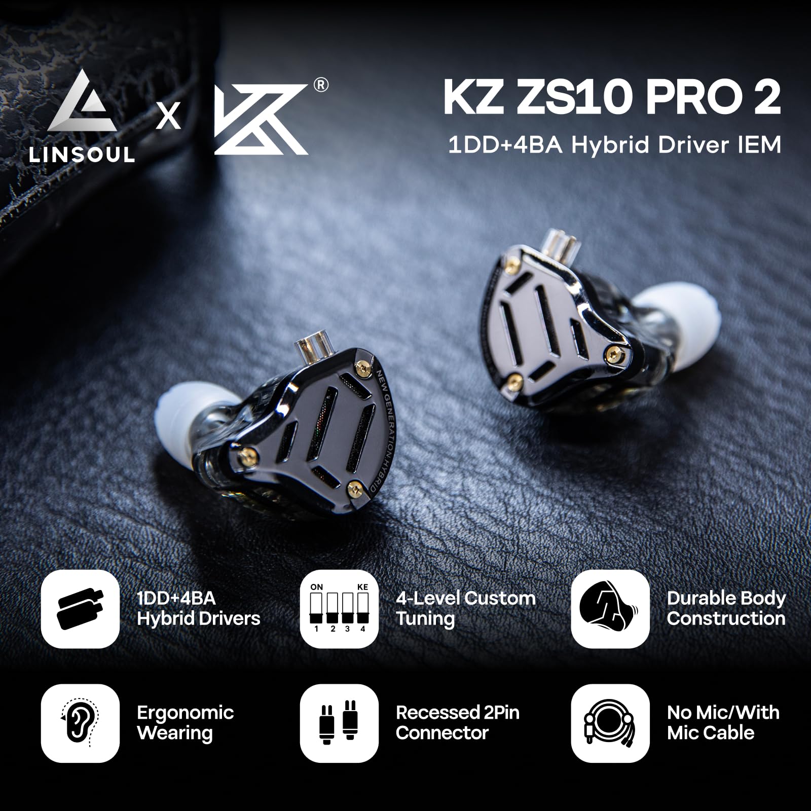 kz zs10 pro 2 hybrid driver iem | 10 driver hi fi earphones with 4ba+1dd | adjustable tuning switch in ear monitor | professional studio & gaming wired earbuds kz zs10 pro 2 hybrid driver iem | 10 driver hi fi earphones with 4ba+1dd | adjustable tuning switch in ear monitor | professional studio & gaming wired earbuds